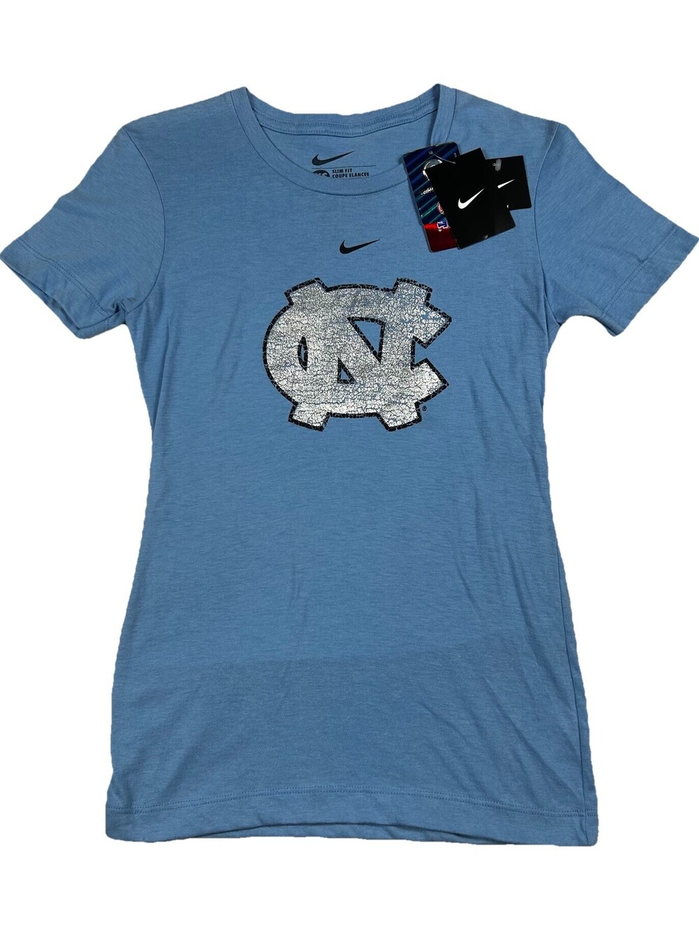 North Carolina Tar Heels Women's T Shirt XS Nike Slim Fit Distressed Lightweight